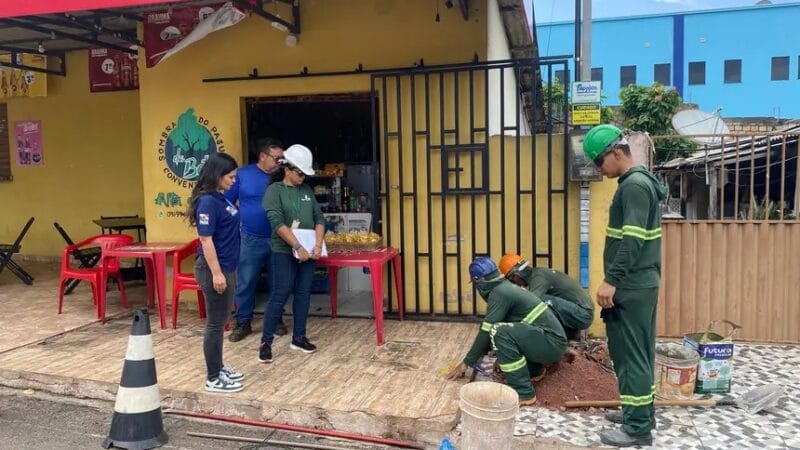 Construção do sistema de abastecimento de água em Alter do Chão