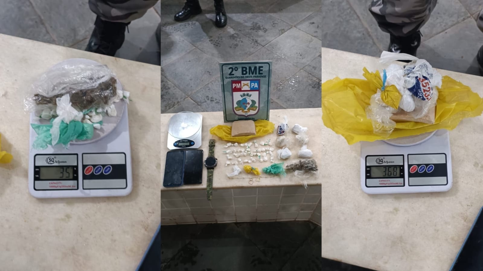 Prisão de Dupla com 403g de drogas em ação do 2º BME no Urumari